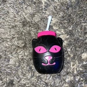 Child cat cup with lid and straw